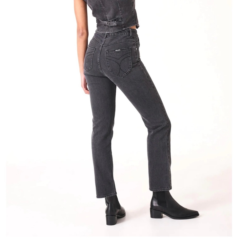 ROLLA'S Original High Rise Straight Jeans in Brad Black Sz 25 LONG  NWT